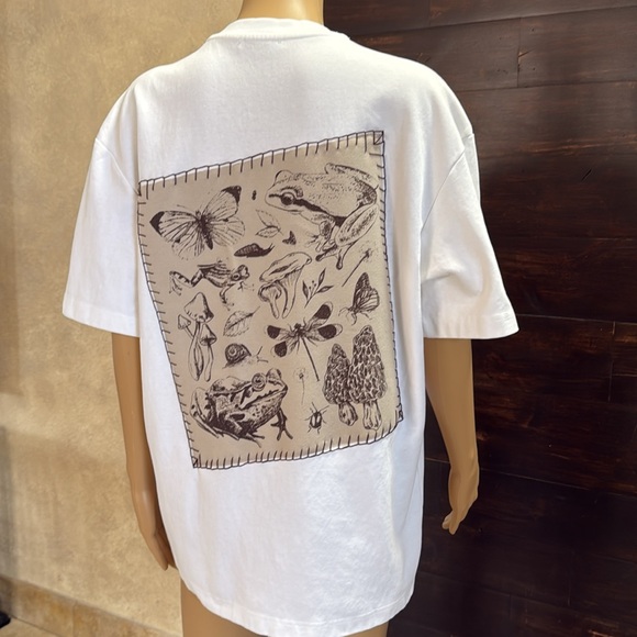 Toad and Mushroom Graphic White T-Shirt Size L - Picture 2 of 5